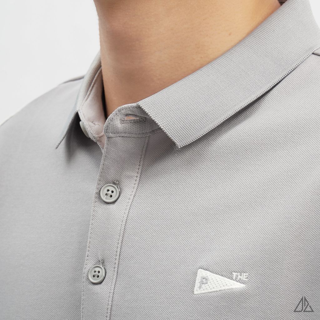 Áo polo thêu ngực THE P phối vai