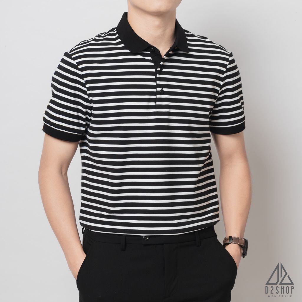 Áo polo sọc ngang