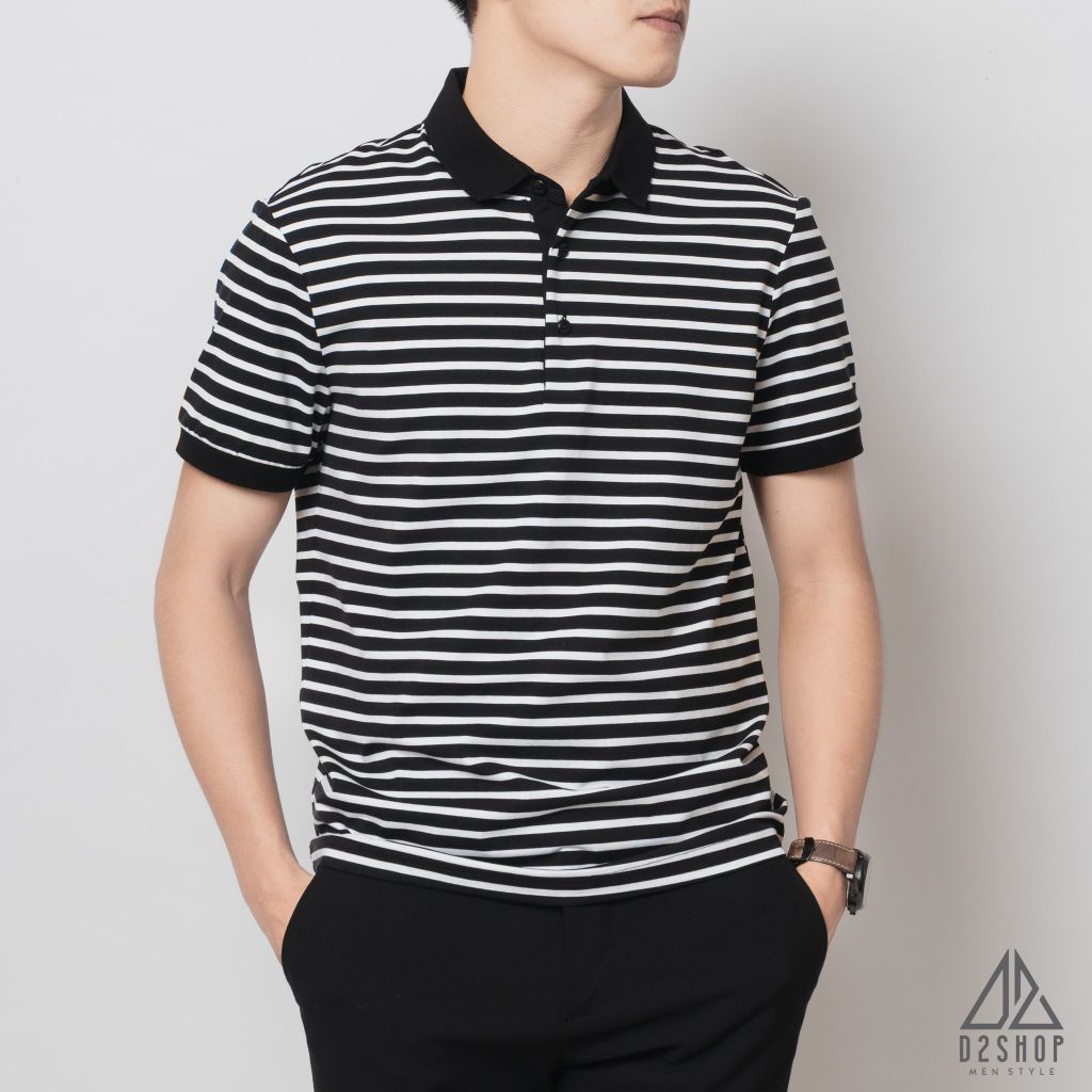 Áo polo sọc ngang