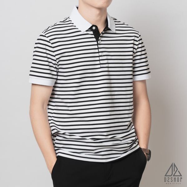 Áo polo sọc ngang