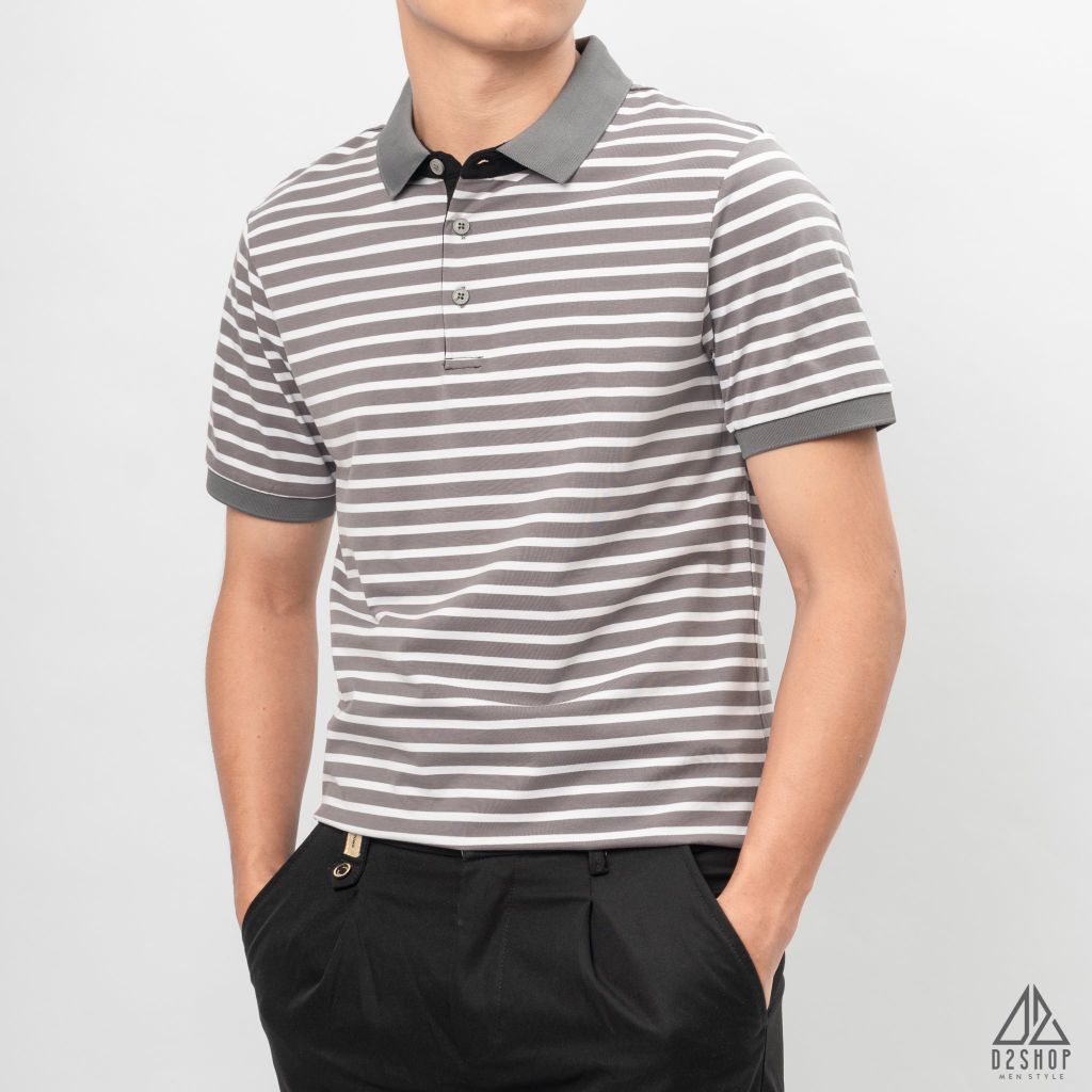 Áo polo sọc ngang
