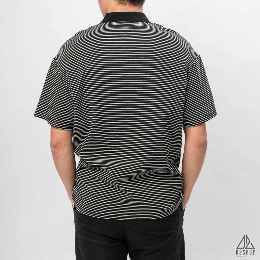 Áo polo form rộng sọc nhỏ