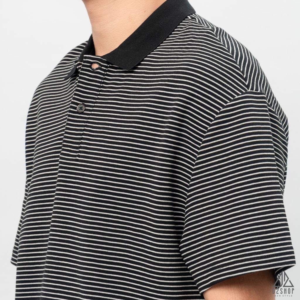 Áo polo form rộng sọc nhỏ