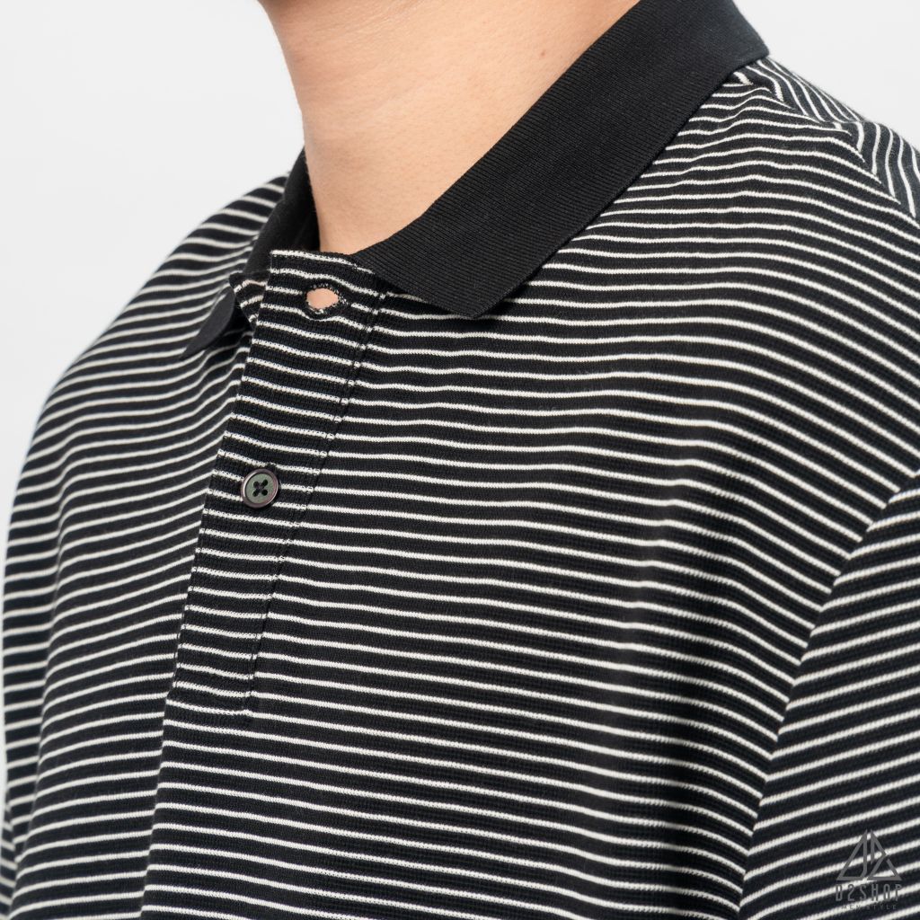 Áo polo form rộng sọc nhỏ