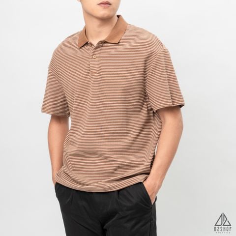 Áo polo form rộng sọc nhỏ