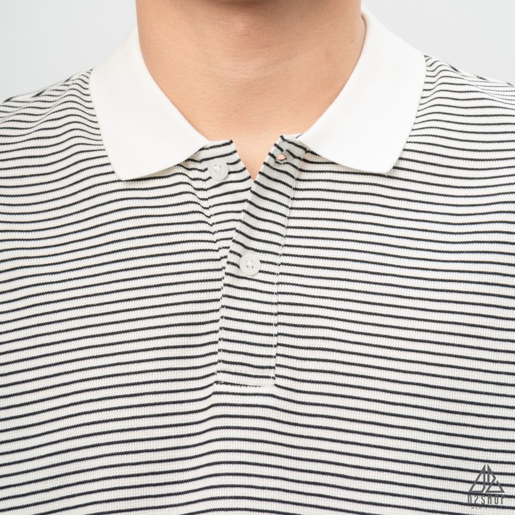 Áo polo form rộng sọc nhỏ
