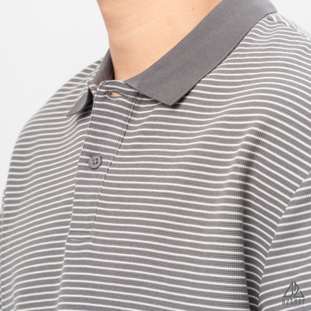 Áo polo form rộng sọc nhỏ