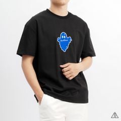 Áo thun cổ tròn thêu ngực con ma