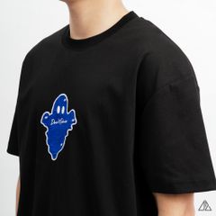 Áo thun cổ tròn thêu ngực con ma