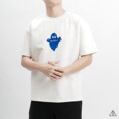 Áo thun cổ tròn thêu ngực con ma