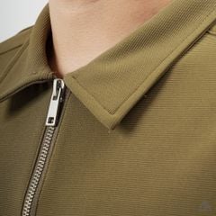 Áo polo cổ sơ mi dây kéo phối 3 sọc trắng