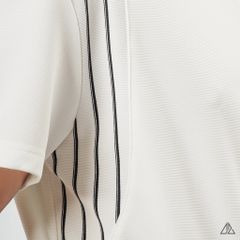 Áo polo cổ sơ mi dây kéo phối 3 sọc trắng