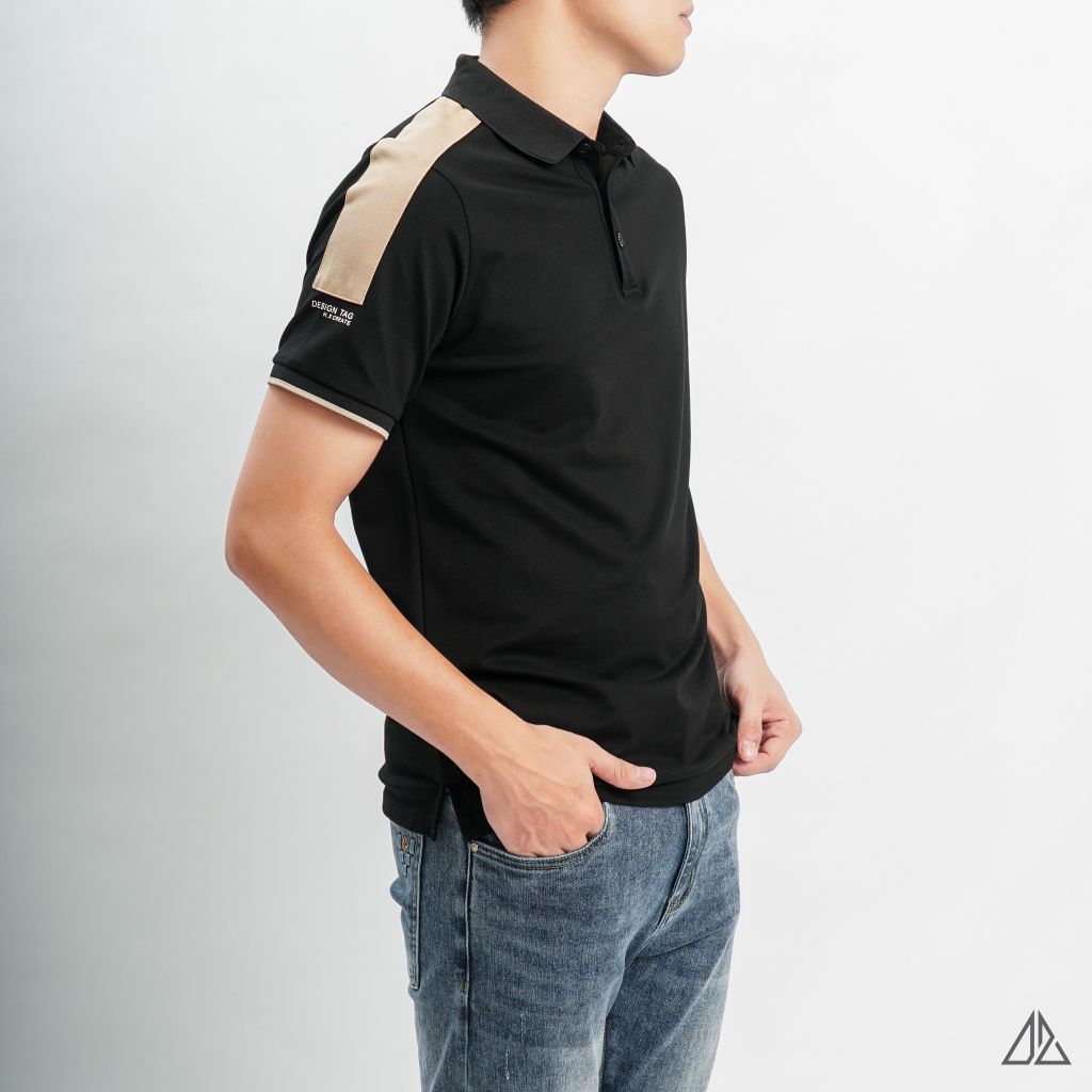 Áo polo phối viền vai