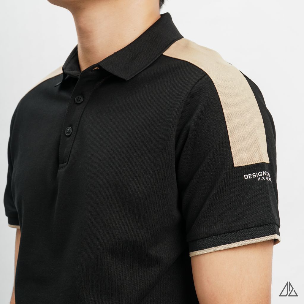 Áo polo phối viền vai