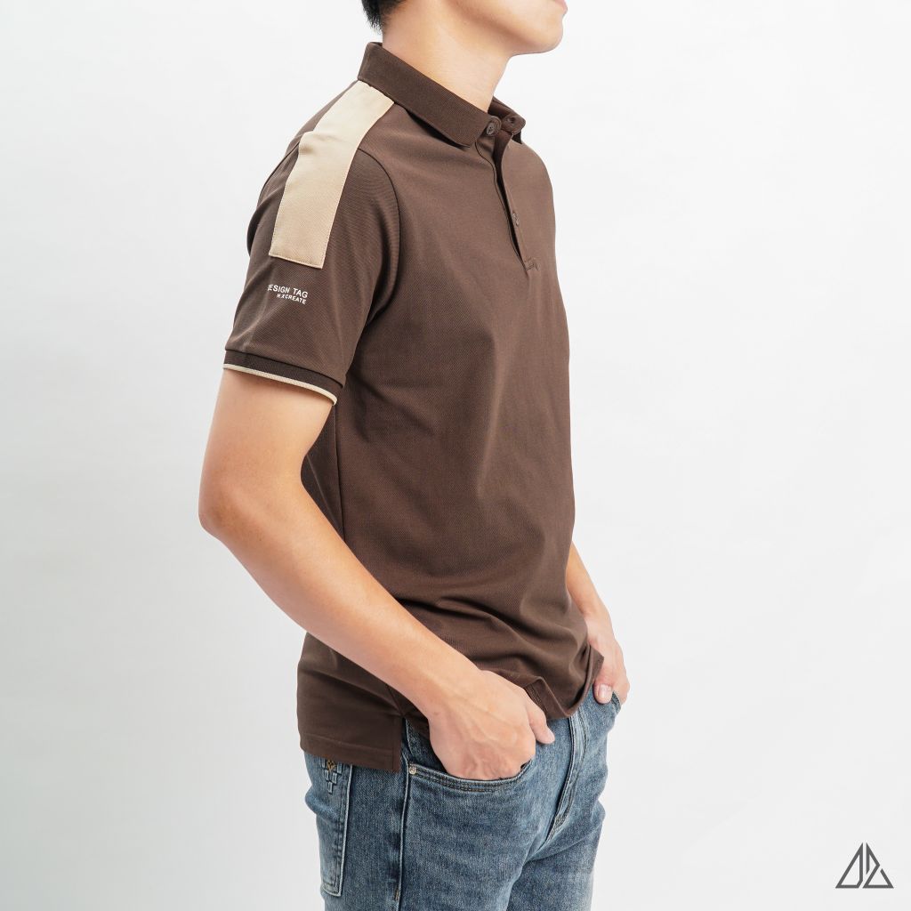 Áo polo phối viền vai