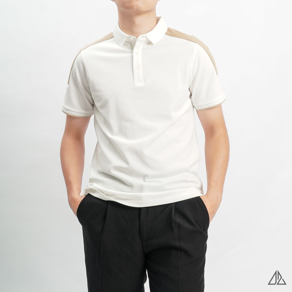 Áo polo phối viền vai