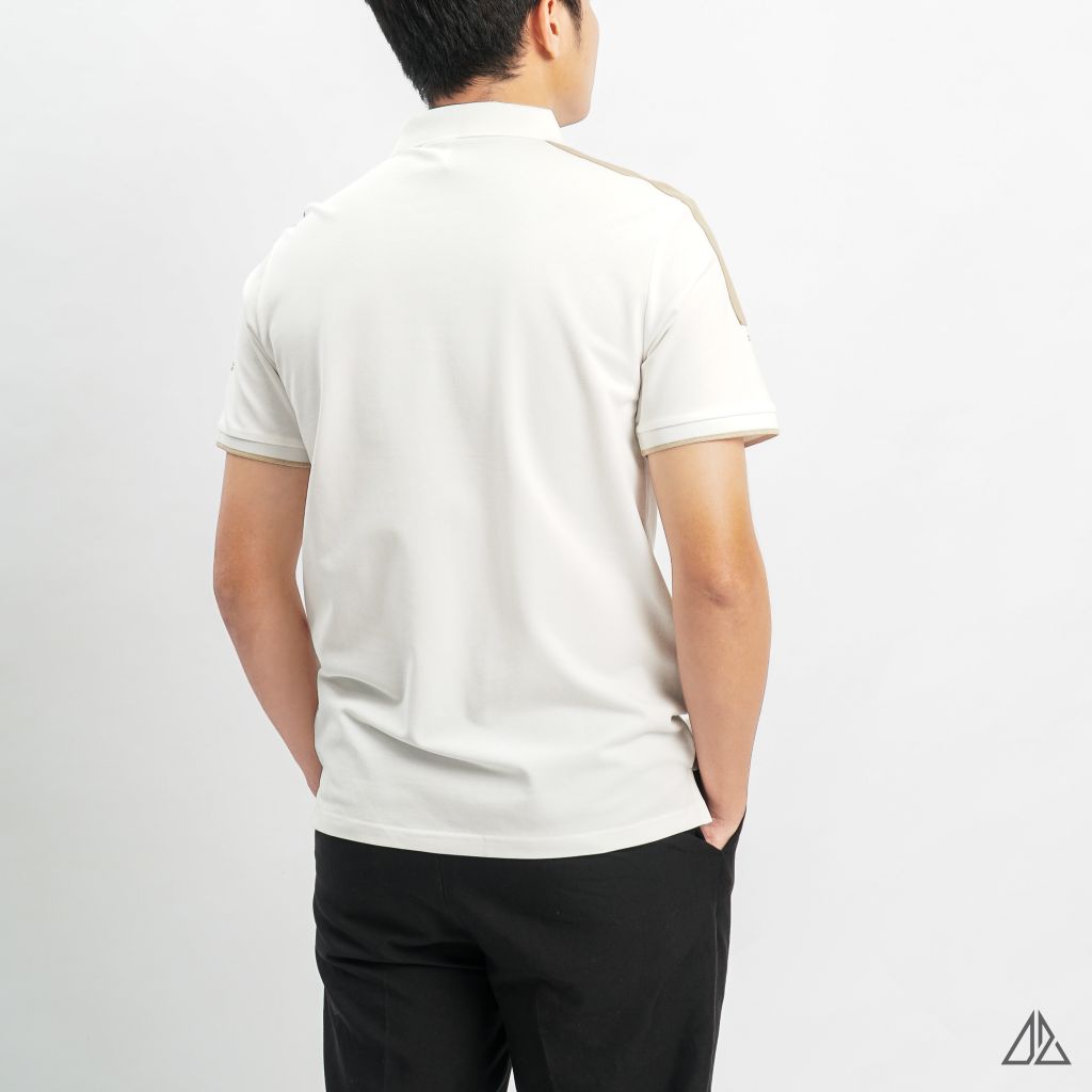 Áo polo phối viền vai