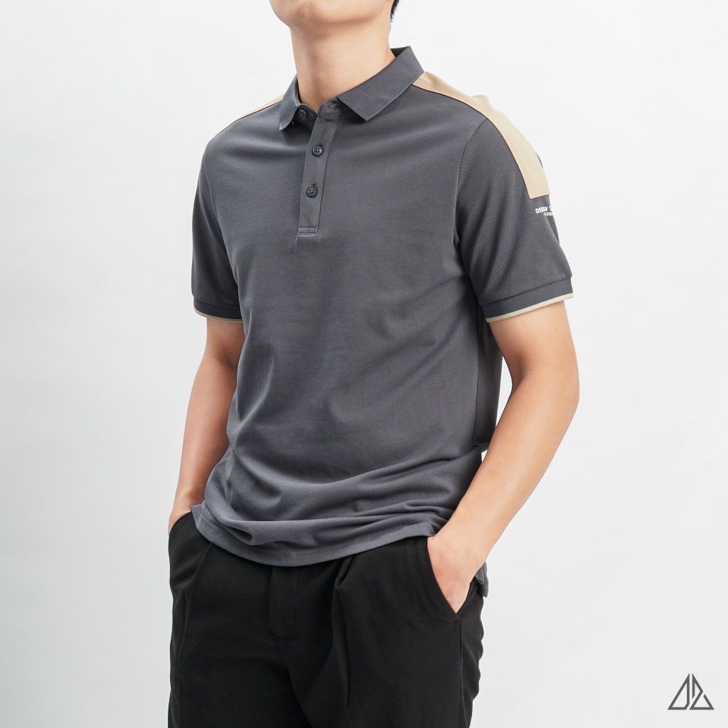 Áo polo phối viền vai