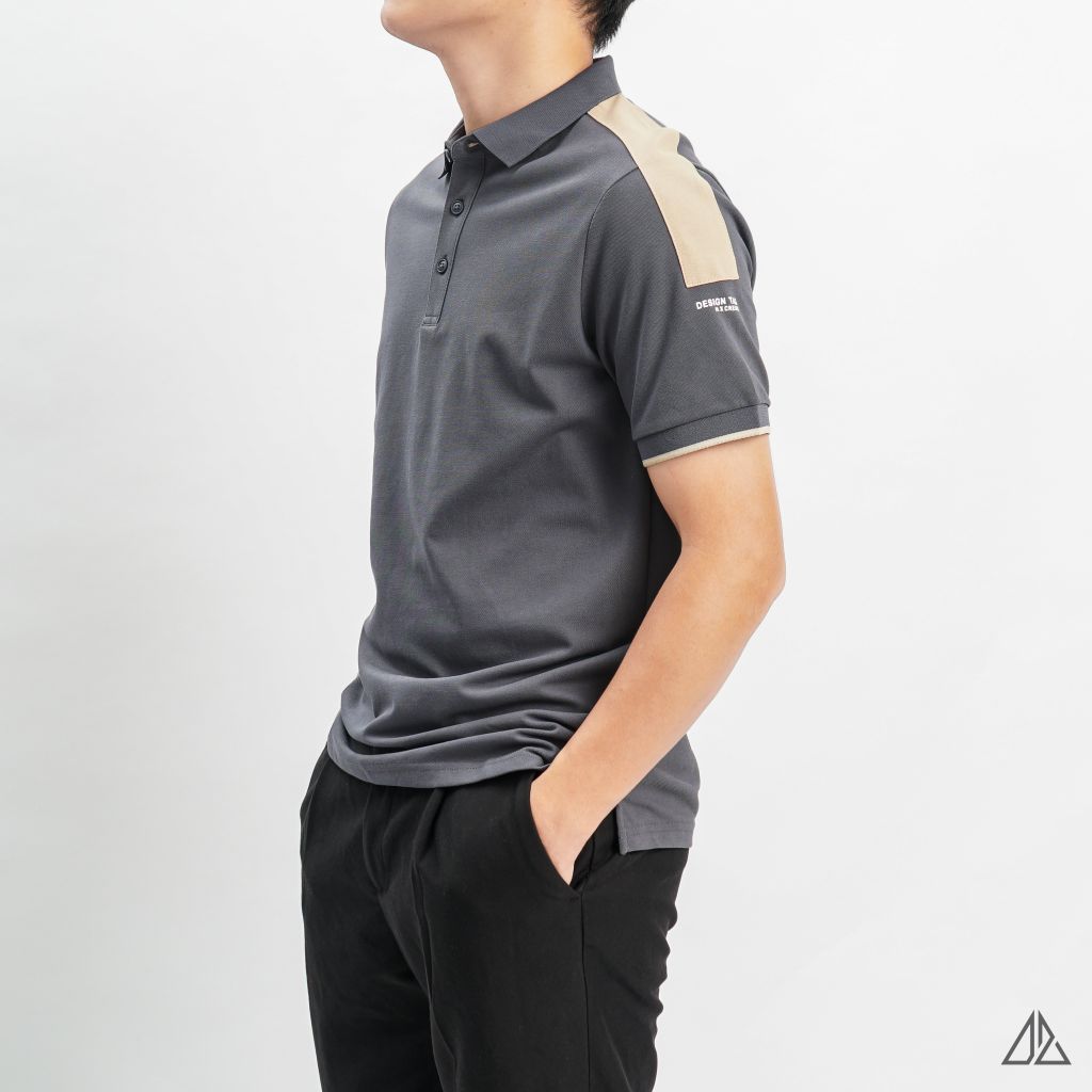 Áo polo phối viền vai