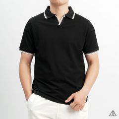 Áo polo phối viền cổ xẻ