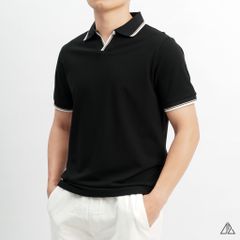 Áo polo phối viền cổ xẻ