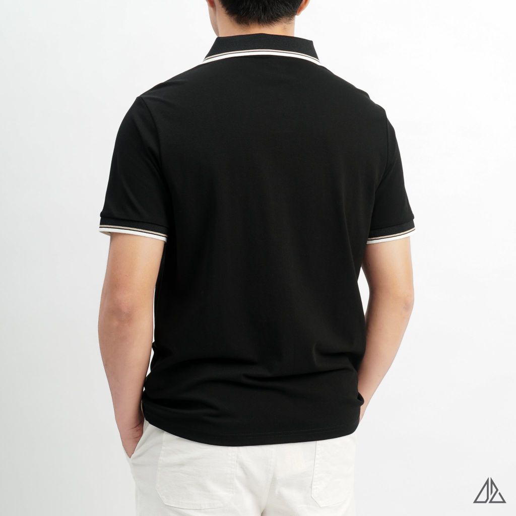 Áo polo phối viền cổ xẻ