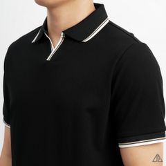 Áo polo phối viền cổ xẻ