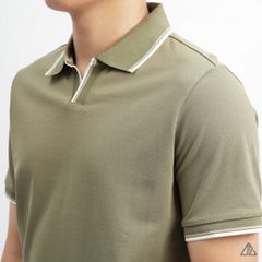 Áo polo phối viền cổ xẻ