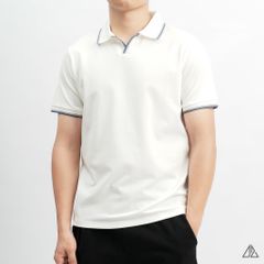 Áo polo phối viền cổ xẻ