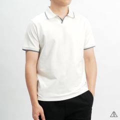 Áo polo phối viền cổ xẻ
