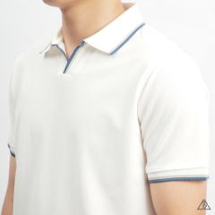 Áo polo phối viền cổ xẻ