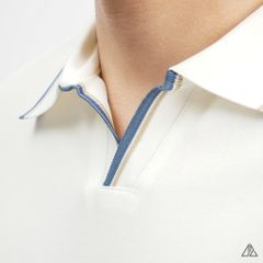Áo polo phối viền cổ xẻ