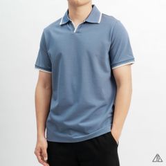 Áo polo phối viền cổ xẻ