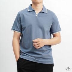 Áo polo phối viền cổ xẻ