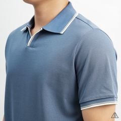 Áo polo phối viền cổ xẻ