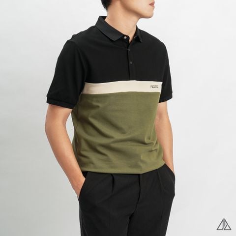 Áo polo phối ba màu POSITIVE