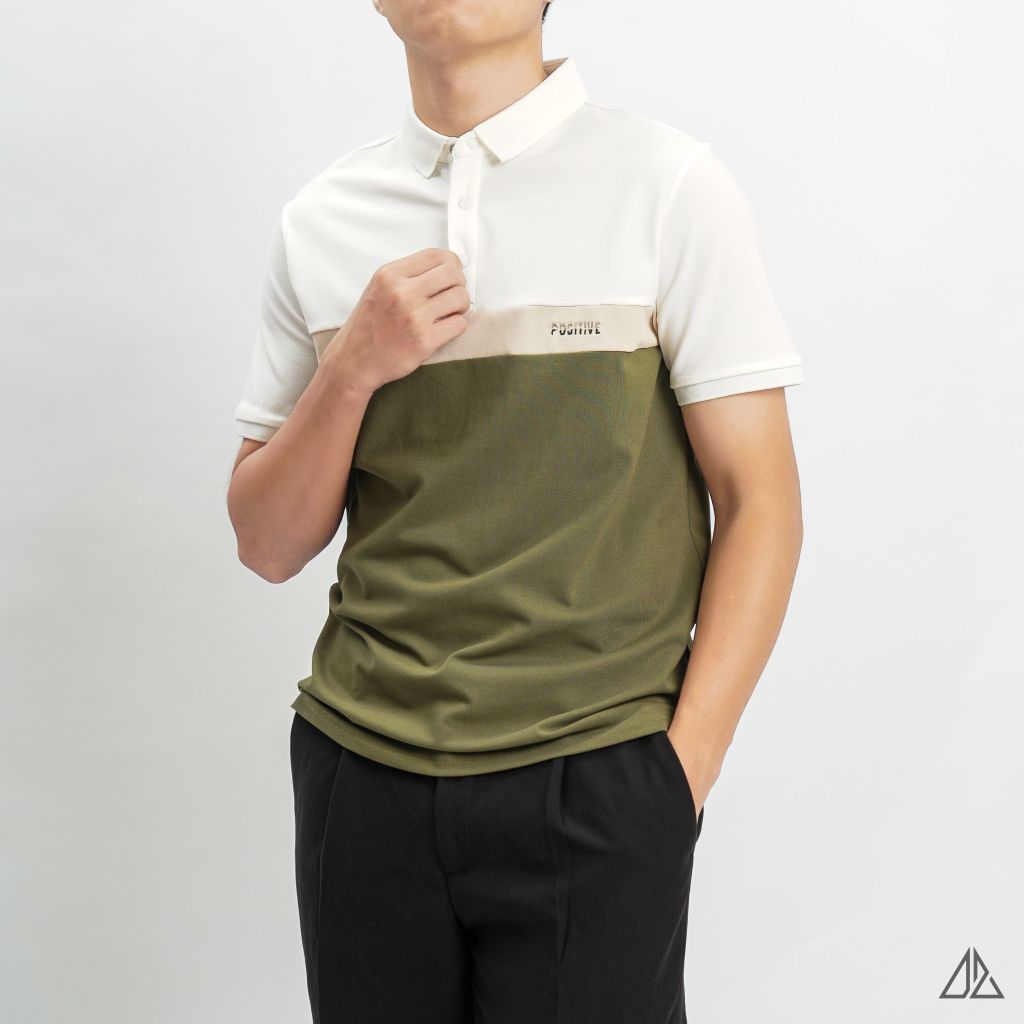 Áo polo phối ba màu POSITIVE