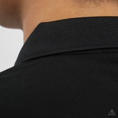 Áo polo đắp ngực kem đen thêu chữ STRENGHT