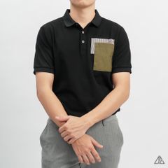 Áo polo phối túi rêu in sọc PAICERDES