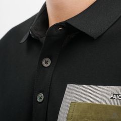 Áo polo phối túi rêu in sọc PAICERDES