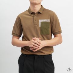 Áo polo phối túi rêu in sọc PAICERDES