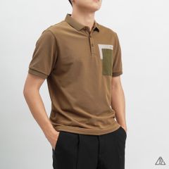 Áo polo phối túi rêu in sọc PAICERDES