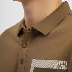 Áo polo phối túi rêu in sọc PAICERDES