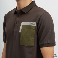Áo polo phối túi rêu in sọc PAICERDES