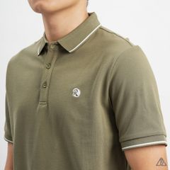 Áo polo viền cổ thêu ngực R
