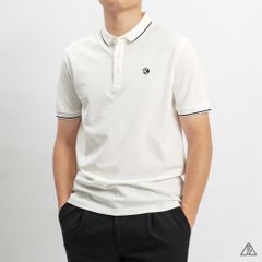 Áo polo viền cổ thêu ngực R