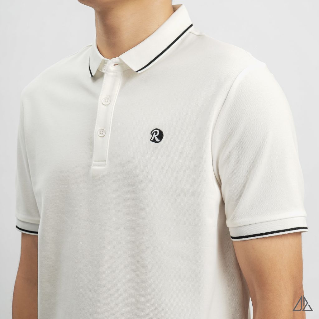 Áo polo viền cổ thêu ngực R