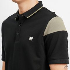 Áo polo viền cổ phối ống tay thêu G!