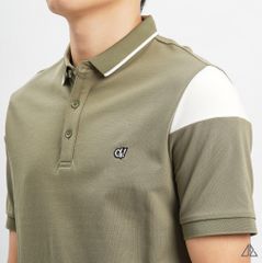 Áo polo viền cổ phối ống tay thêu G!