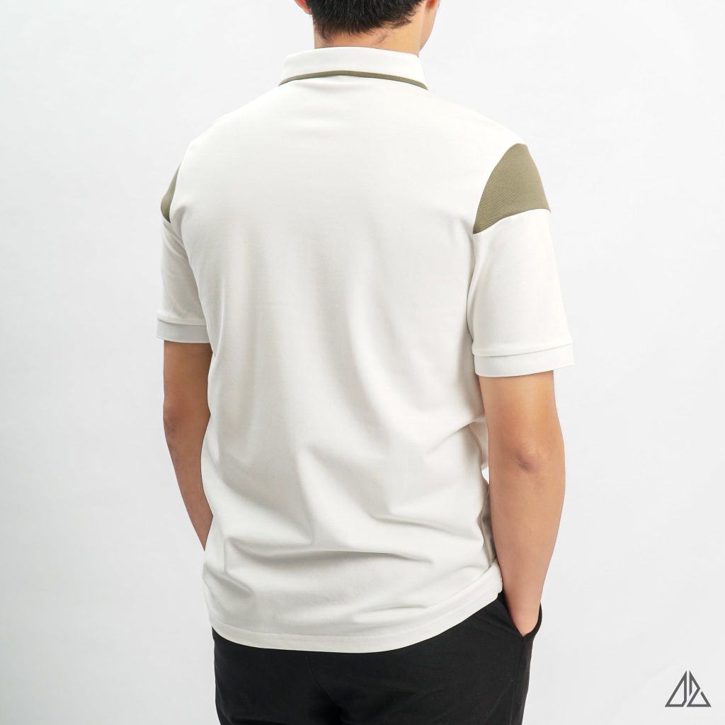 Áo polo viền cổ phối ống tay thêu G!